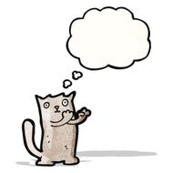 cartoon cat with thought bubble N70