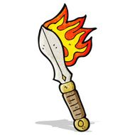 flaming magic sword cartoon