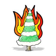 burning christmas tree cartoon N4