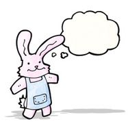 cartoon rabbit with thought bubble N107