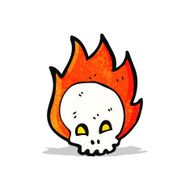 Cartoon Flaming Skull N19