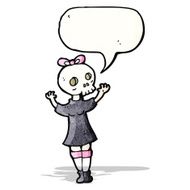 spooky skull head girl N2