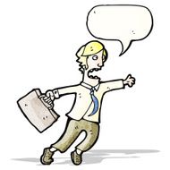 cartoon rushing businessman N5