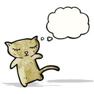 cartoon cat with thought bubble N71