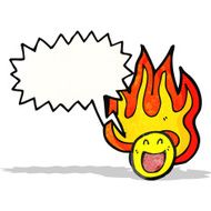 cartoon flaming emoticon face