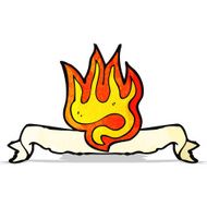 cartoon burning scroll