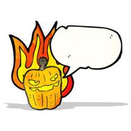 flaming pumpkin cartoon