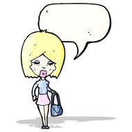 cartoon blond woman talking