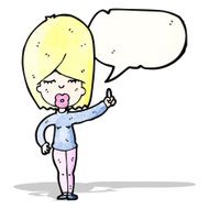 cartoon blond woman talking N2