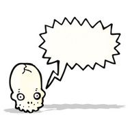 cartoon skull with speech bubble N40