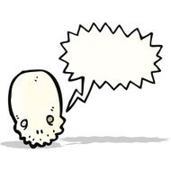 cartoon skull with speech bubble N41