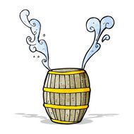 cartoon barrel of water