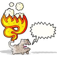 cat with tail on fire
