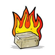 flaming box cartoon