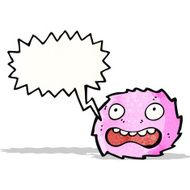 little pink furry monster cartoon
