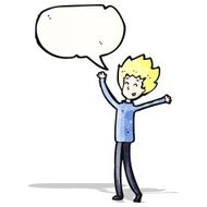 cartoon excited blond man