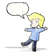 cartoon blond person balancing
