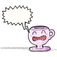 cartoon teacup with speech bubble