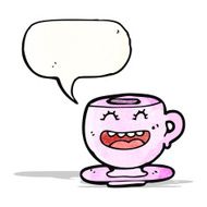 cartoon teacup with speech bubble N2