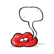 red lips with speech bubble