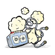 old tape player cartoon