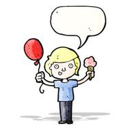 Cartoon Boy With Balloon N3