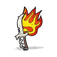 flaming knife cartoon