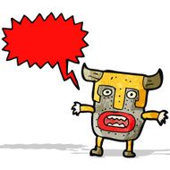 cartoon tribal shaman with big mask