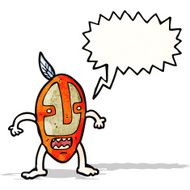 cartoon tribal shaman with big mask N2
