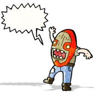 cartoon tribal shaman with big mask N3