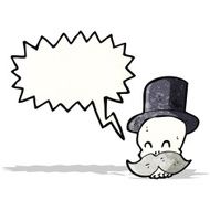 cartoon skull with mustache N13