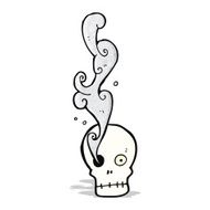 cartoon smoking skull N7