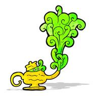 genie in lamp cartoon
