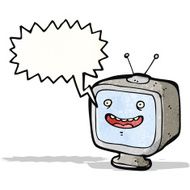 grinning television set cartoon