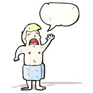 cartoon man in towel N14