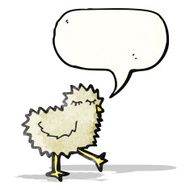 cartoon chick with speech bubble