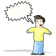 cartoon man with speech bubble N19