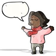 cartoon woman wearing scarf N2