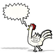 cartoon clucking chicken