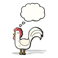 cartoon chicken with thought bubble N22