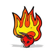 flaming skull cartoon N6