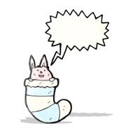 cute rabbit in sock cartoon