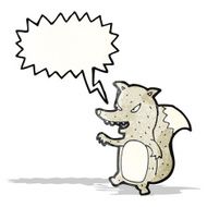 cartoon clever wolf