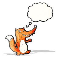 cartoon fox with thought bubble N23