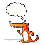 cartoon long nose fox with thougth bubble N2