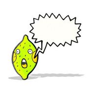 cartoon lime with speech bubble N6
