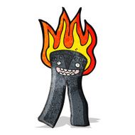 burning pants cartoon