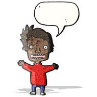 stressed cartoon boy