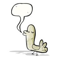 cartoon bird with speech bubble N317