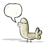 cartoon bird with speech bubble N318